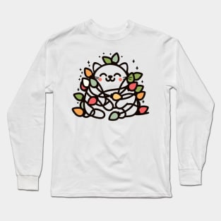 Cute Ugly Christmas Cat Women Men Kids Funny Cat Christmas Long Sleeve T-Shirt